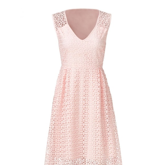 NEW ST by Olcay Gulsen Blush Pink Geometric Lace Dress NWOT - Picture 5 of 13